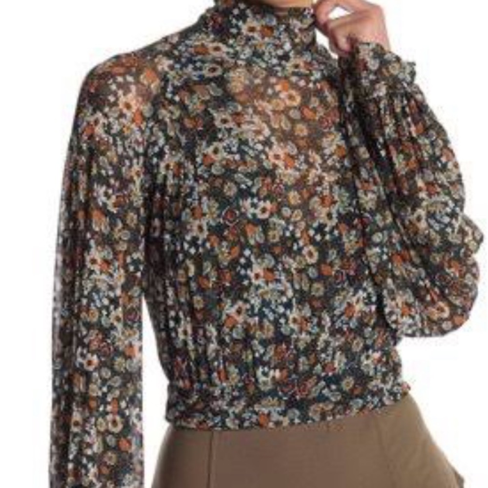 FREE PEOPLE ALL DOLLED UP MOCK NECK TOP